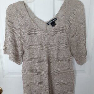 United States Sweaters  Size Small Tan Lace Short Sleeve Sweater Top